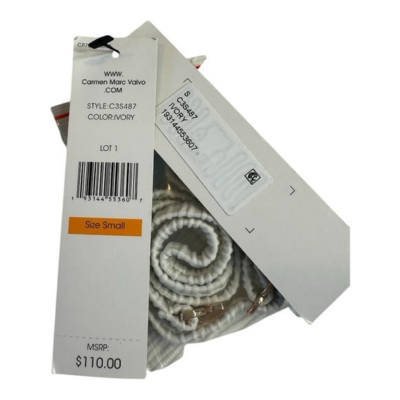 Carmen Marc Valvo Bandeau Crop Bikini Top - Wave Texture STYLE: C3S487 - Picture 10 of 12